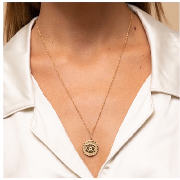 Mejuri Boyfriend Evil Eye Pendent Necklace - Picture 2 of 2